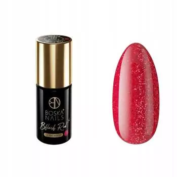 Гибридный лак для ногтей с блестками, 374 Bflash Red, 6 мл Boska Nails