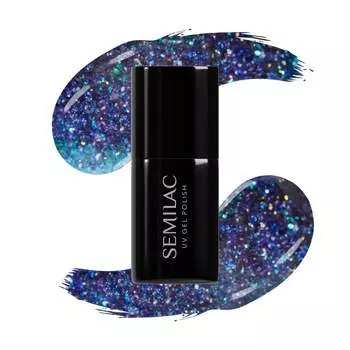 Гибридный лак для ногтей с частицами Virtual Blue #826 Semilac 7 мл Semilac