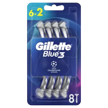 Gillette Blue 3 Football мужские бритвы, 6+2 шт/1 упаковка