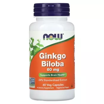 Гинкго билоба NOW Foods, 60 растительных капсул