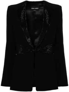 Giorgio Armani блейзер со стразами, черный