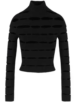 Giorgio Armani джемпер с вырезом, черный