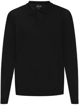 Giorgio Armani рубашка поло тонкой вязки, черный