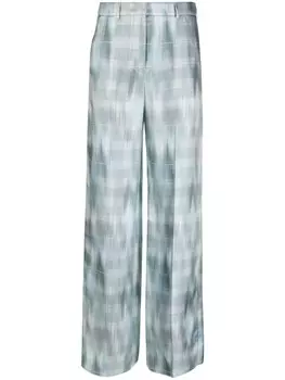 Giorgio Armani шелковые брюки в клетку Prince Of Wales, синий