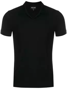 Giorgio Armani топ-поло с короткими рукавами, черный