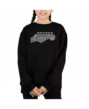 Гитарная головка — толстовка с круглым вырезом Big Girl's Word Art La Pop Art, красный