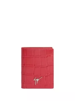 Giuseppe Zanotti бумажник Albert с тиснением под крокодила, красный