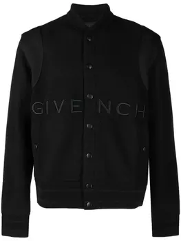 Givenchy embroidered-logo bomber jacket, черный