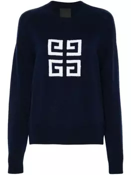 Givenchy кашемировый джемпер с логотипом 4G, синий