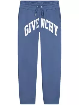 Givenchy Kids брюки с логотипом, синий