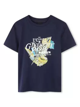 Givenchy Kids футболка с принтом, синий