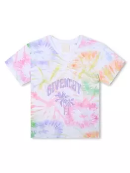 Givenchy Kids футболка с принтом тай-дай и логотипом, белый