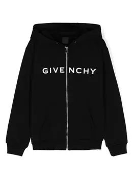 Givenchy Kids хлопковая толстовка с логотипом, черный