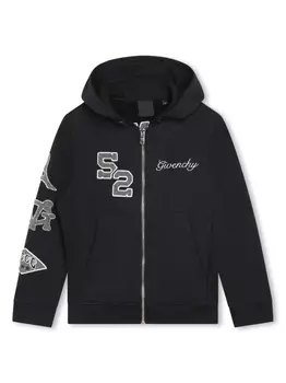 Givenchy Kids худи на молнии с вышитым логотипом, черный