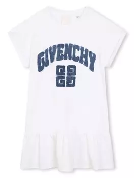 Givenchy Kids платье с логотипом, белый