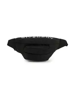 Givenchy Kids поясная сумка с вышитым логотипом, черный