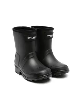 Givenchy Kids резиновые сапоги с нашивкой-логотипом, черный