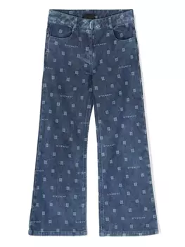 Givenchy Kids широкие джинсы с логотипом 4G, синий