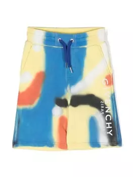 Givenchy Kids спортивные шорты с принтом, желтый
