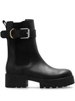 Givenchy кожаные сапоги с пряжками, черный