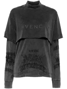 Givenchy многослойная футболка, черный