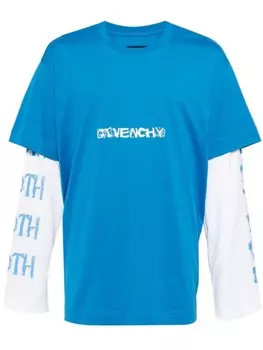 Givenchy многослойная футболка с принтом, синий