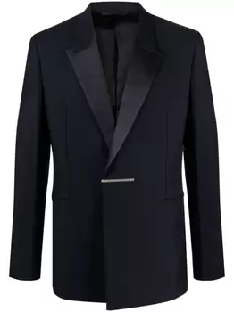 Givenchy однобортный пиджак строгого кроя, синий
