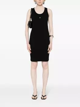 Givenchy платье мини в рубчик с логотипом 4G, черный