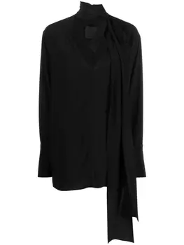 Givenchy шелковая блузка с бантом, черный