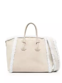 Givenchy сумка-тоут с мехом, серый