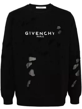 Givenchy толстовка с логотипом и эффектом потертости, черный