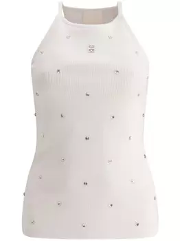 Givenchy топ, украшенный стразами, белый