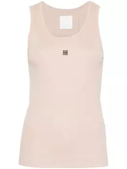Givenchy топ в рубчик с логотипом 4G, нейтральный цвет