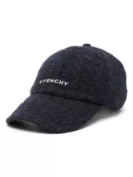 Givenchy твидовая кепка с вышитым логотипом, синий