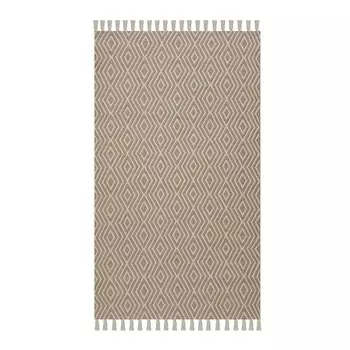 Giz Home Jacq Geometry Ковер из хлопка и джута - коричневый/белый - 80x150 см