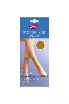 Гладкая вязка до щиколотки (3 пары) Silky, розовый