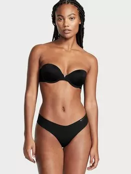 Гладкий бюстгальтер без бретелек на легкой подкладке Victoria's Secret Bare, черный