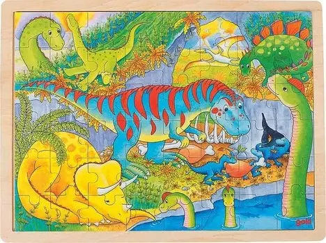 Гоки, деревянный пазл для сборки Мира Динозавров. Goki