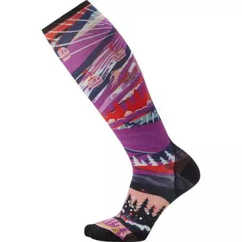 Гольфы для лыж без подкладки с принтом Skication OTC Smartwool, цвет desert orchid