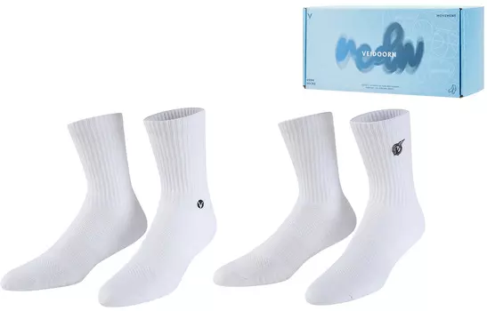 Гольфы унисекс, 2 пары VEIDOORN, 2 Pack (off-White+White)