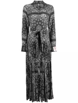Golden Goose длинное платье с нашивкой-логотипом, серый