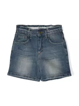 Golden Goose Kids джинсовые шорты с завышенной талией, синий