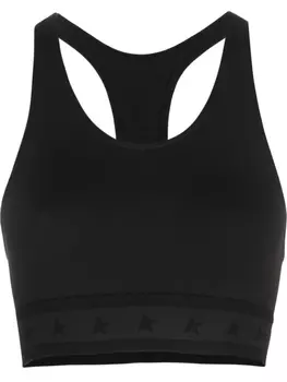 Golden Goose укороченный топ с логотипом, черный