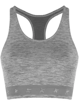 Golden Goose укороченный топ с логотипом, серый
