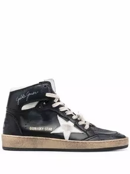 Golden Goose высокие кеды с логотипом, черный