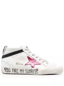 Golden Goose высокие кеды с нашивками, белый
