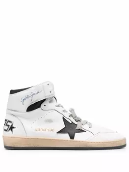 Golden Goose высокие кеды Sky-Star на шнуровке, белый