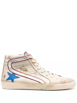 Golden Goose высокие кеды Slide, нейтральный цвет
