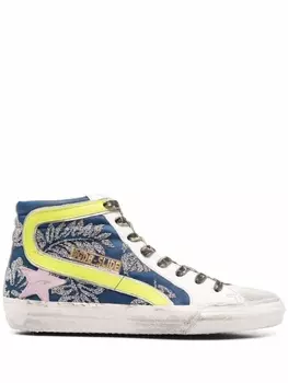 Golden Goose высокие кеды Slide, синий