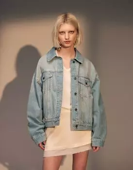 Голубая джинсовая куртка Topshop с объемными рукавами